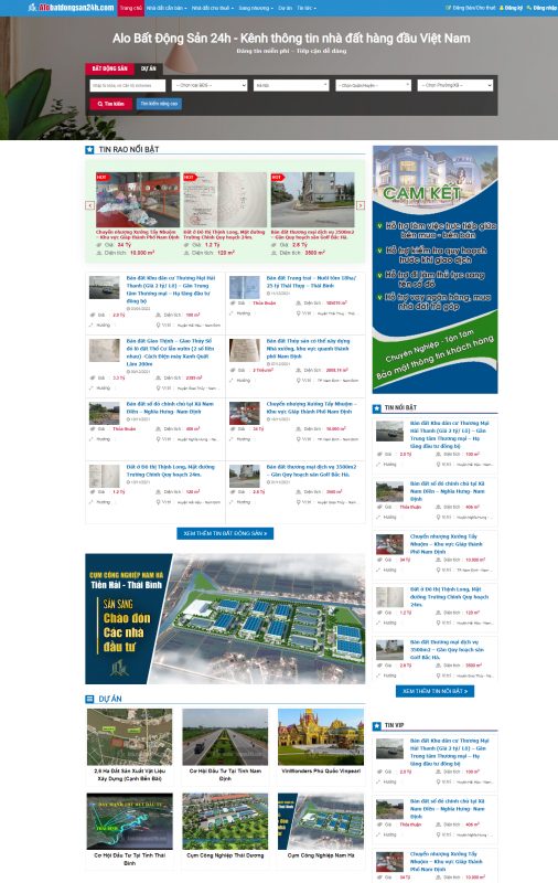 Thiết kế website đăng tin bất động sản tại Nam Định