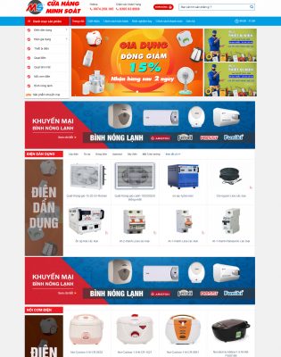 thiết kế website điện gia dụng Nam Định